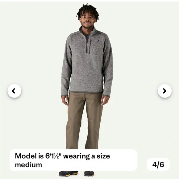 Patagonia Better Sweater Quarter Zip Fleece Stonewash Gray M - Picture 4 of 9